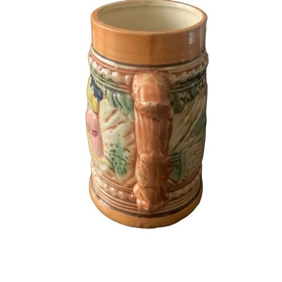 Vintage German Style Beer Mug Stein Happy Couple Made in Japan Unique Style Rare - Picture 2 of 9